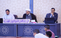 جانب من لقاء فريقي محافظة البصرة ومحافظة بغداد في الجولة الخامسة ضمن المرحلة الأولى من المسابقة القرآنية الفرقية الوطنية الخامسة